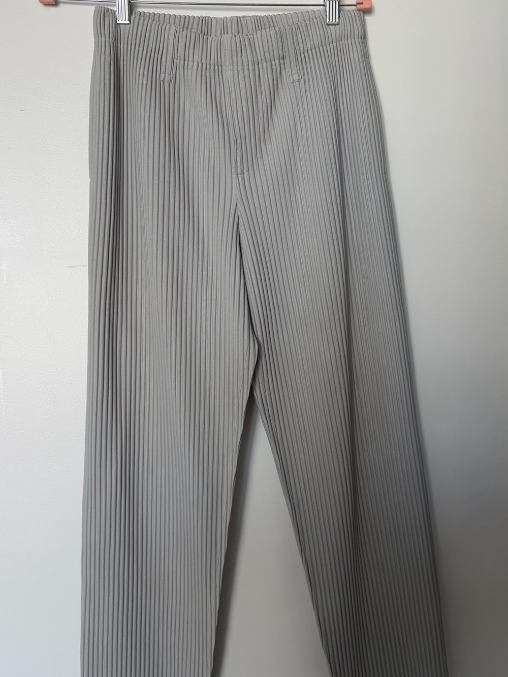 Issey Miyake Pleated Men’s Pants in Light Gray